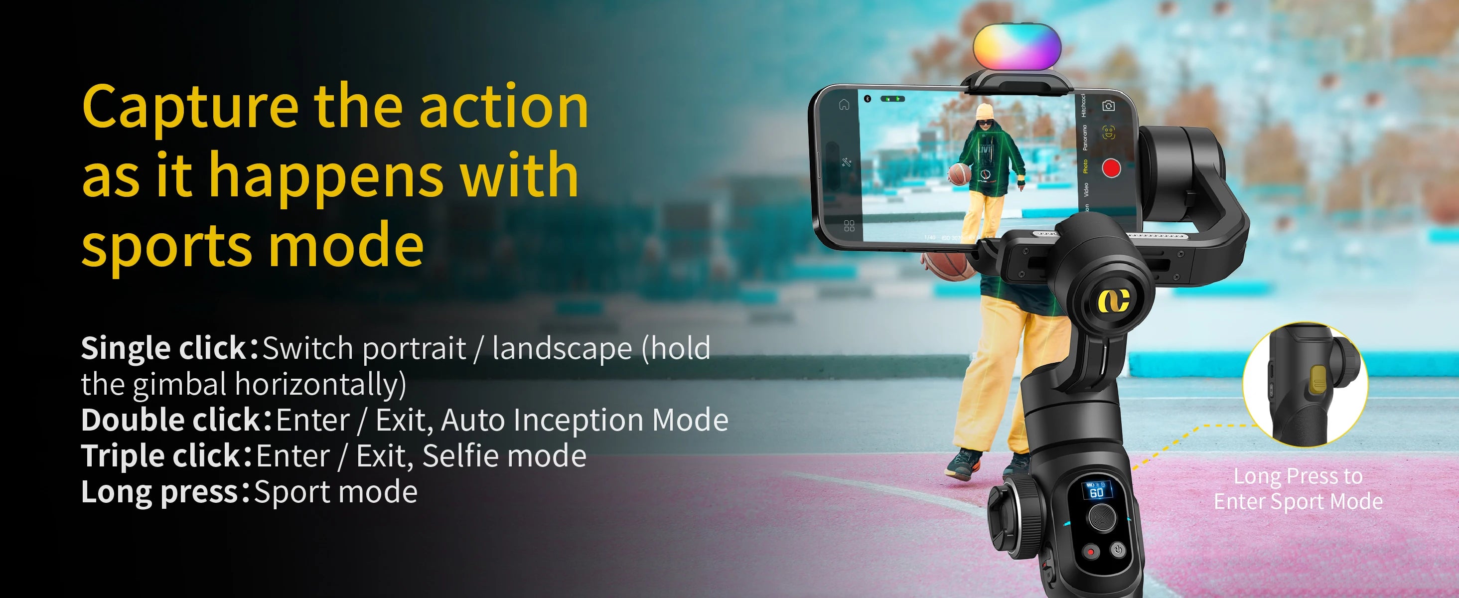 AOCHUAN Smart S2 Kit Professional 3-Axis Handheld Gimbal Stabilizer For IPhone And Android Smartphone Gimbal  Stabilizer shoot - Daisan Mart