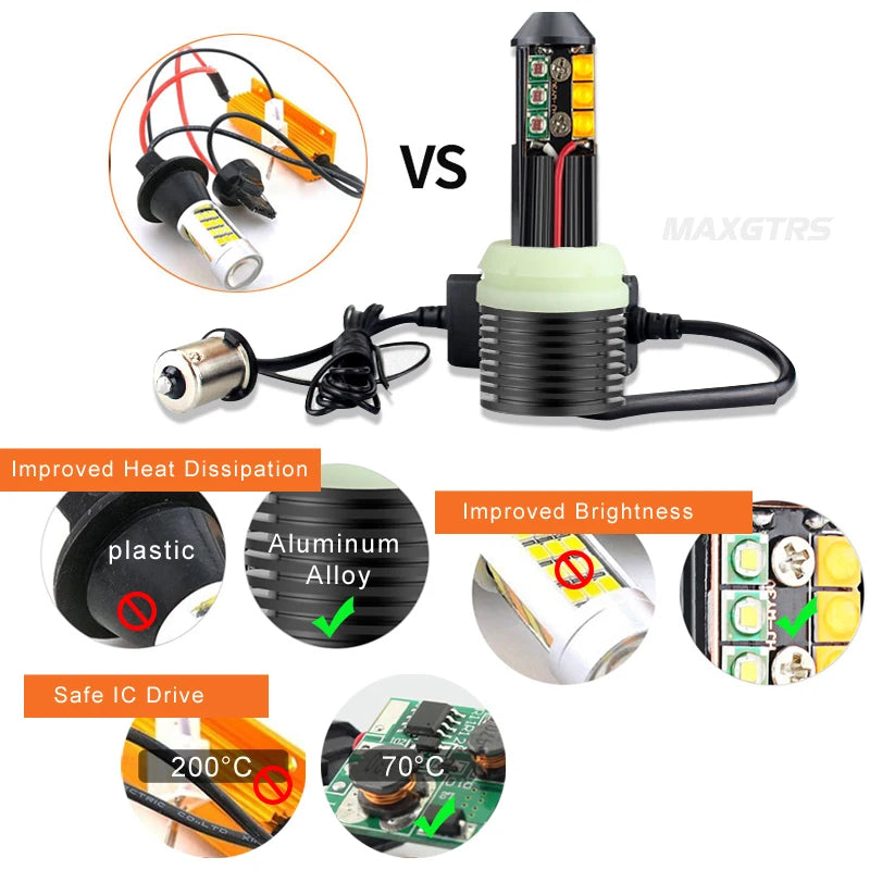 Canbus 12SMD Error-Free Color Changing LED Car Light Bulbs