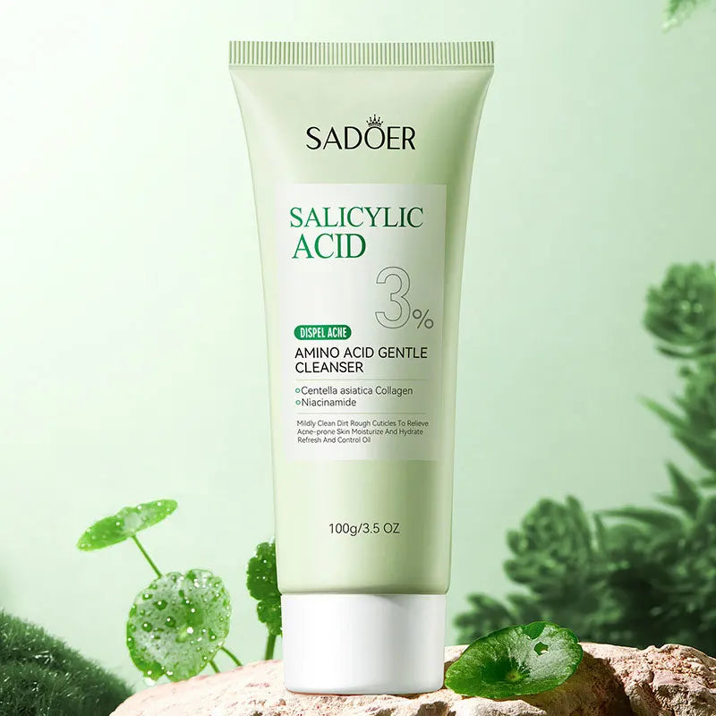 SADOER Salicylic Acid Facial Cleanser Face Wash Foam Face Cleanser Moisturizing Facial Cleansing Hydrating Skin Care Products