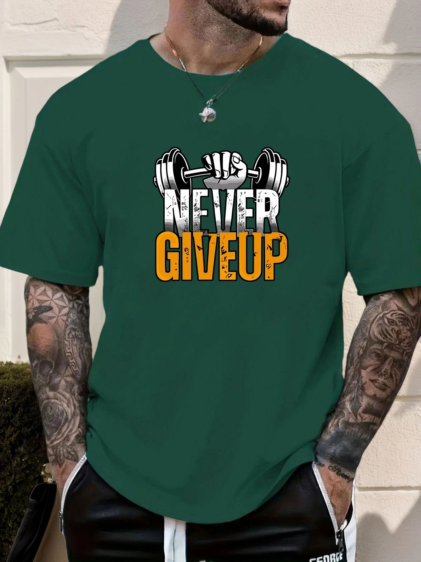 Men's Summer T-Shirt 2025 - Never Give Up 100% Cotton