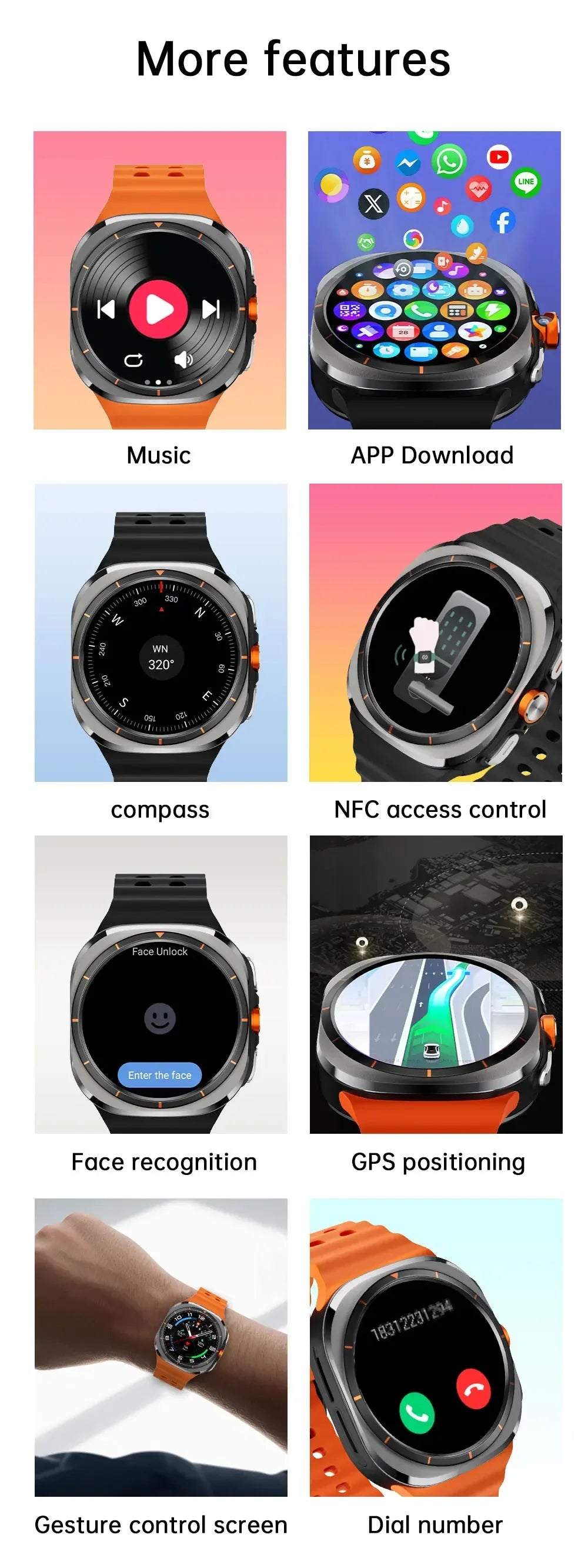 SmartWatch Ultra 5G - Màn hình AMOLED, Camera 8MP IP68