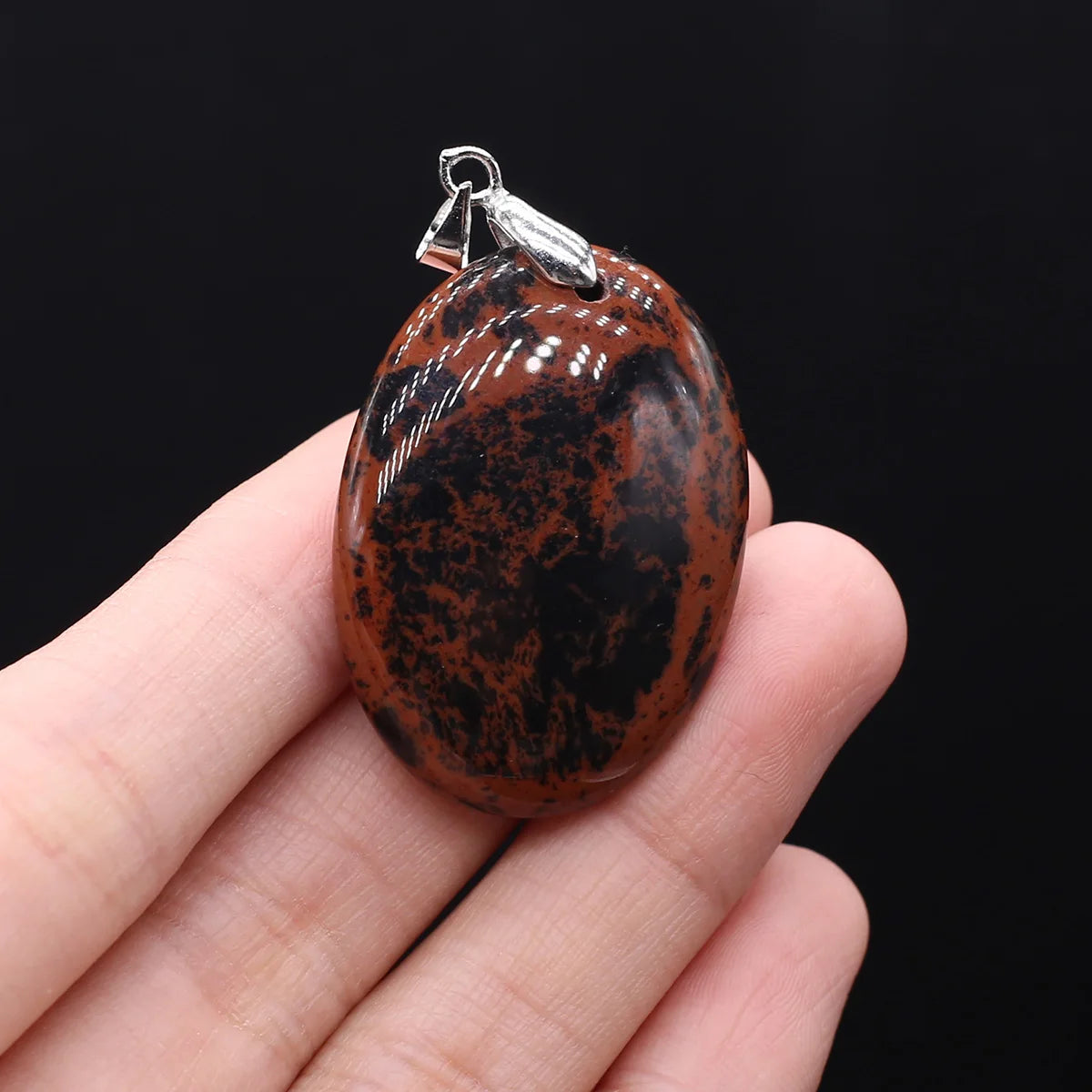 Unique Oval Natural Agate Pendant