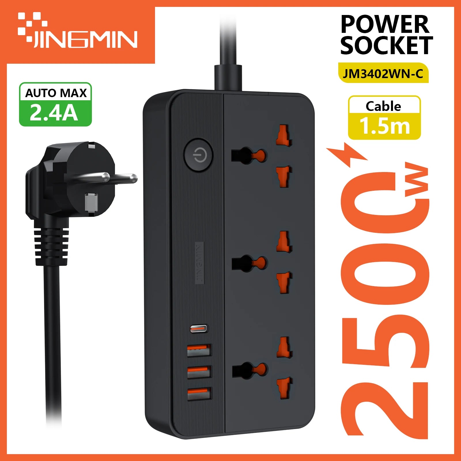 Ổ Cắm Đa Năng Power Strip 1.5M, USB PD 20/30W - Daisan Mart