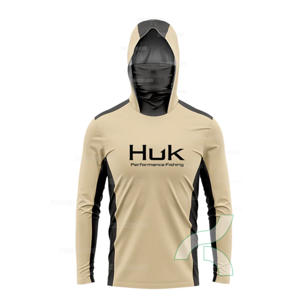 Áo Hoodie Câu Cá Nam Chống Nắng HUK Kèm Khẩu Trang