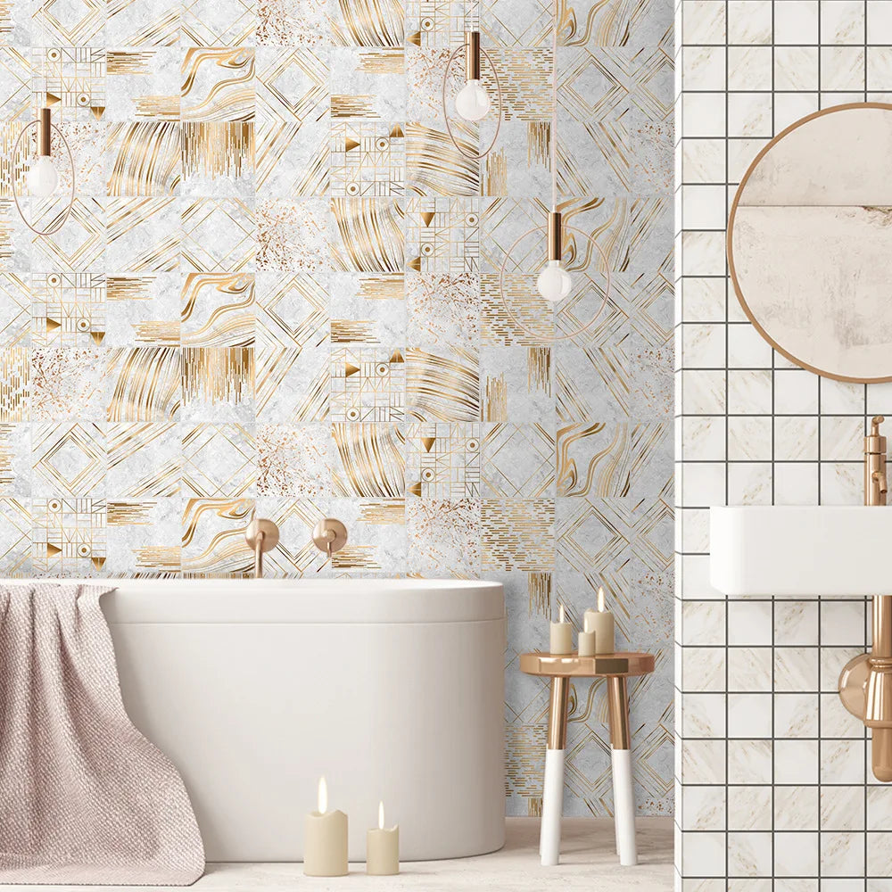 Waterproof Wallpaper 20 Pieces 3D Green Brick