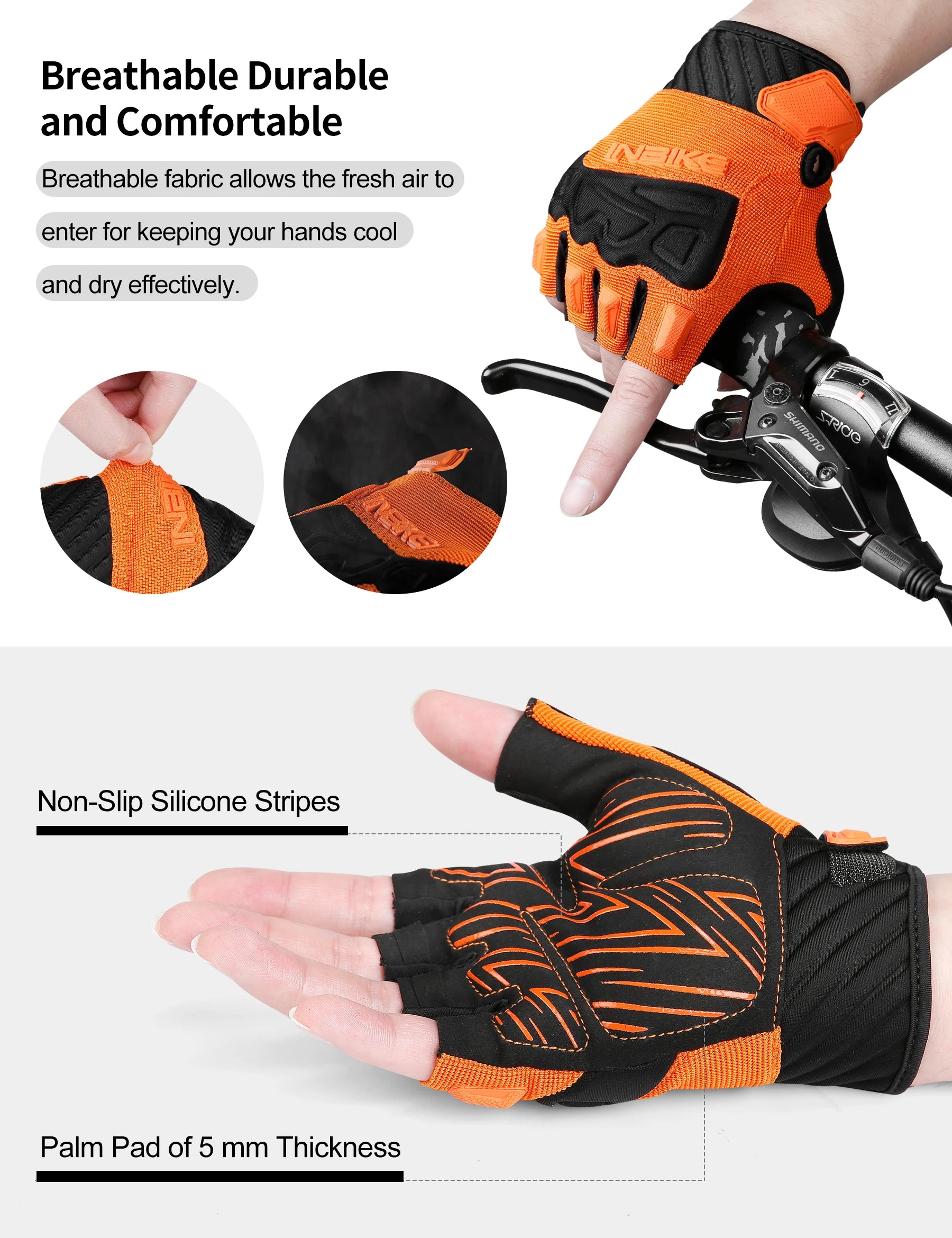 Găng Tay Đi Xe Đạp Mùa Hè INBIKE - Thoáng Khí, êm ái - Daisan Mart
