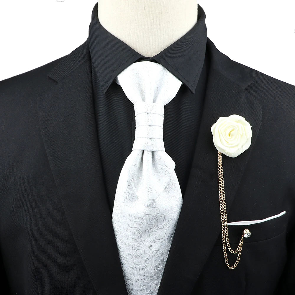 Premium luxury Paisley men's tie &amp; brooch