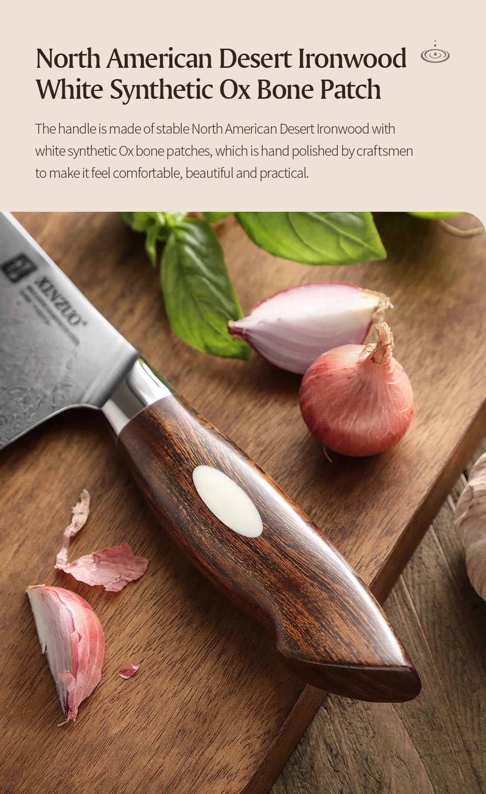 Dao Bếp Chuyên Nghiệp XINZUO 8.5 Thép Damascus 110 Lớp