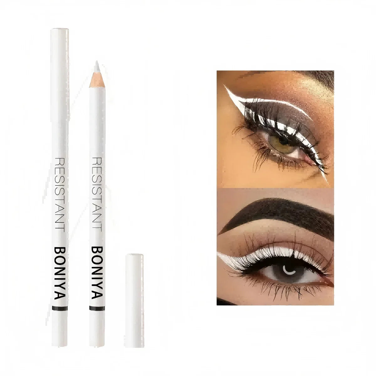 12-Piece White Eyeliner Waterproof Long Lasting Fashion