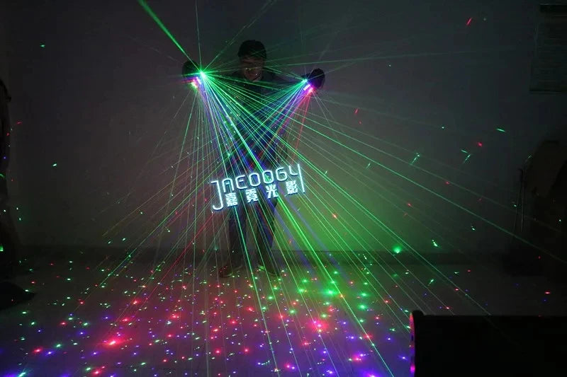 DJ Laser Gloves RGB 2in1 LED Stage Party Lights