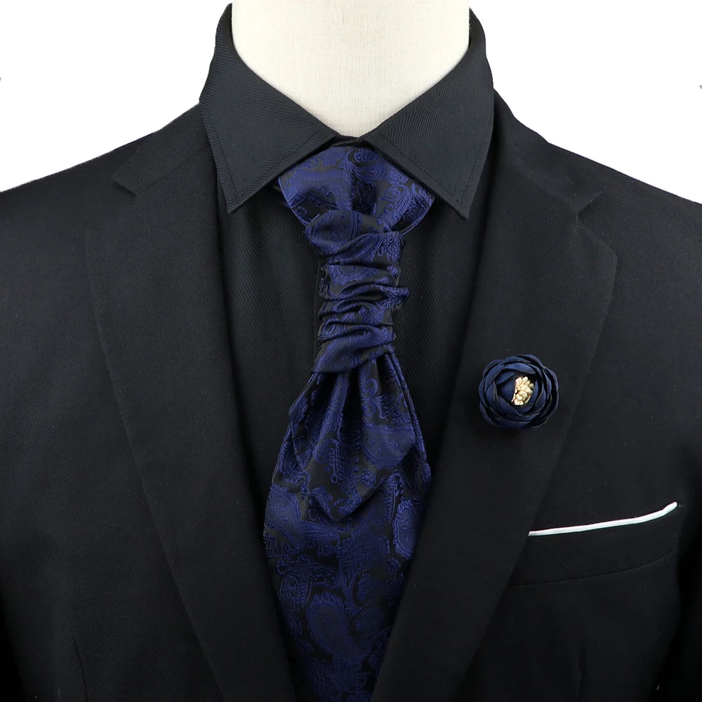 Premium luxury Paisley men's tie &amp; brooch