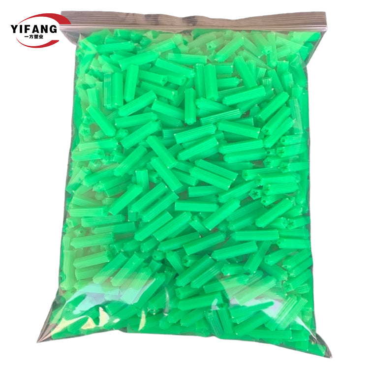 Green plastic expansion bolt factory direct sale, customized sample, bulk sale, free shipping! 