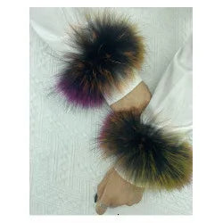 Natural Feather Sleeve Cuffs Gloves Party Cosplay Lace Wrist Cuffs Fur Sleeve Furry Accessories Carnival Stage Show Costume - Daisan Mart