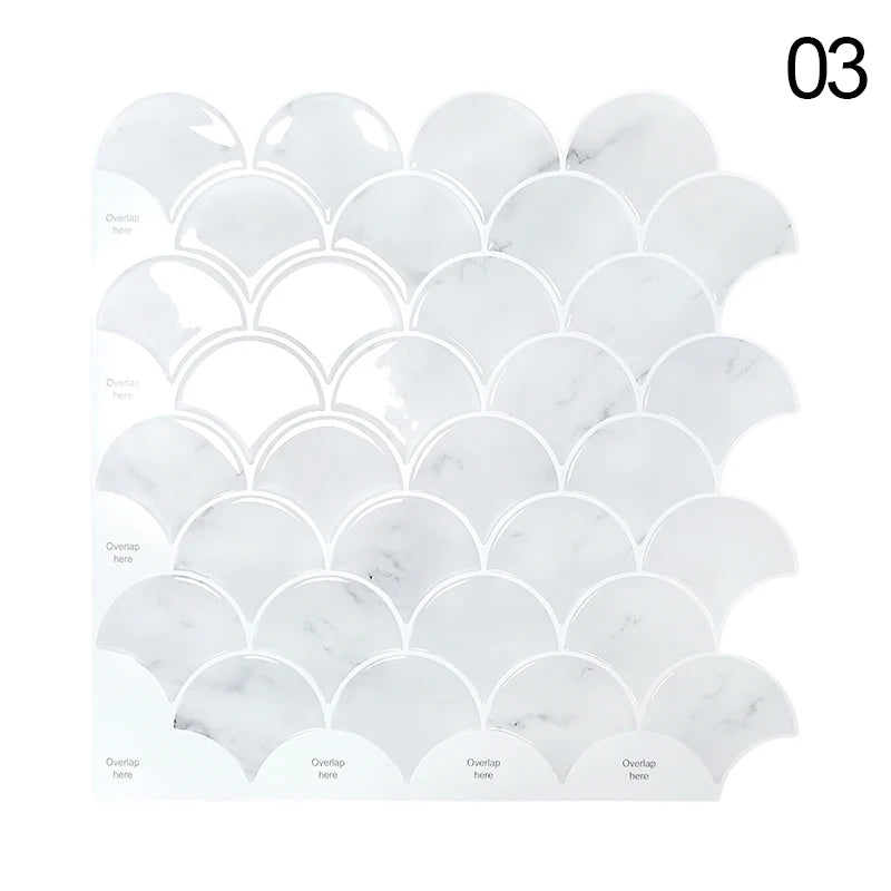 1pc Self Adhesive Wall Tiles Heat Resistant Peel Stick Kitchen Backsplash Waterproof Stickers Tile Sheet For Home Decor