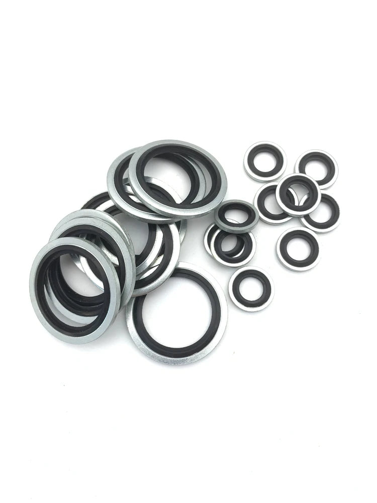 Bonded Washer Metal Rubber 6/8/10/12/14/16~60mm Oil Drain Plug Gasket Fit M6/M8/M10/M12/M14/M16~M60 Combined Washer Sealing Ring
