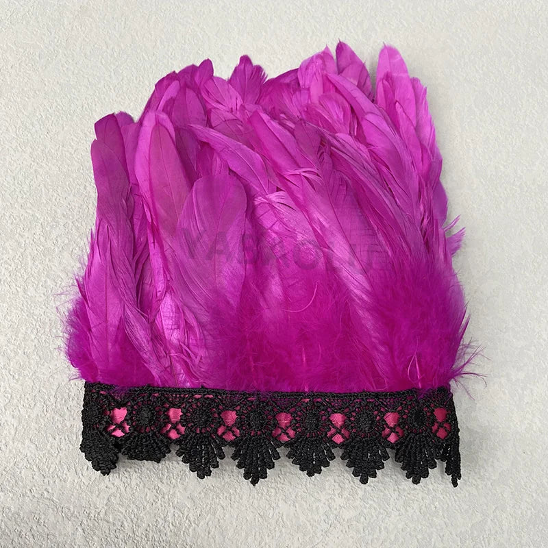 Natural Feather Sleeve Cuffs Gloves Party Cosplay Lace Wrist Cuffs Fur Sleeve Furry Accessories Carnival Stage Show Costume - Daisan Mart