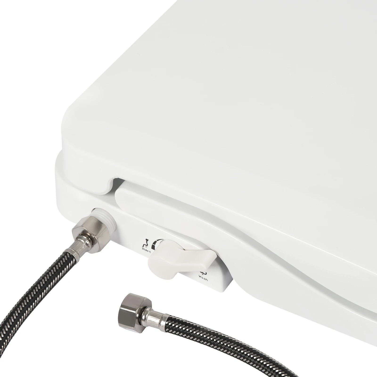 Non-Electric Bidet Toilet Seat White Dual Nozzle System - Bidet with Easy Installation Fits Elongated Toilets - Daisan Mart