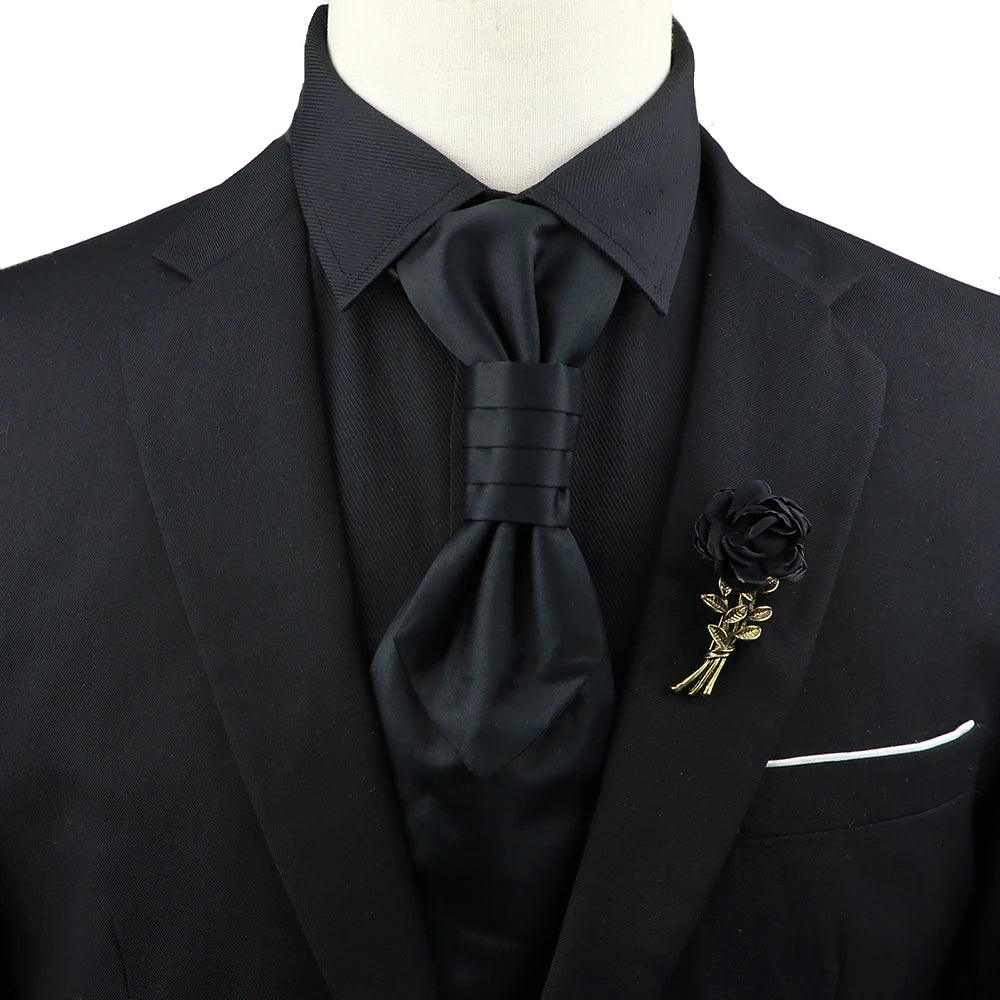 Premium luxury Paisley men's tie &amp; brooch