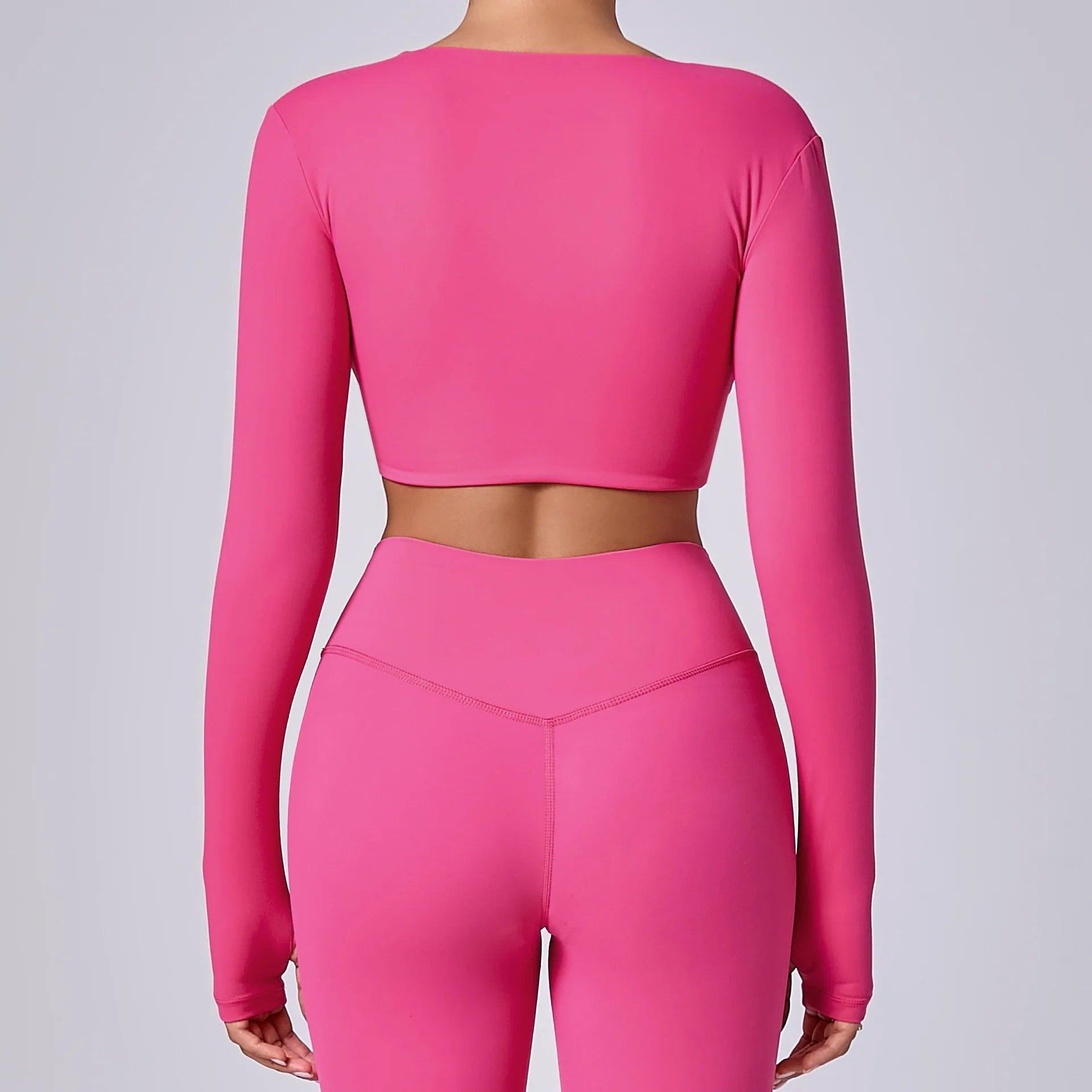 Crop Top Tập Nữ Dài Tay Lỗ Ngón Thể Thao Năng Động - Daisan Mart