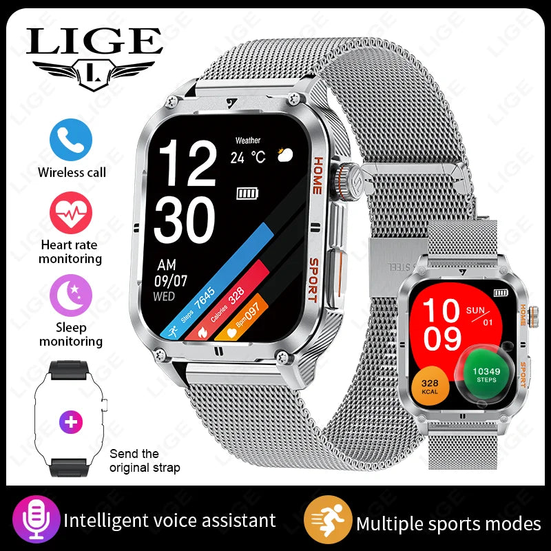 Đồng Hồ Thông Minh LIGE 2.01 Gọi Bluetooth Thể Thao