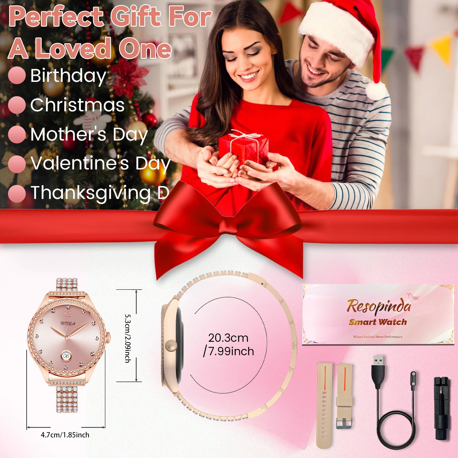 Đồng Hồ Thông Minh Nữ Gọi Không Dây, 100+ Thể Thao