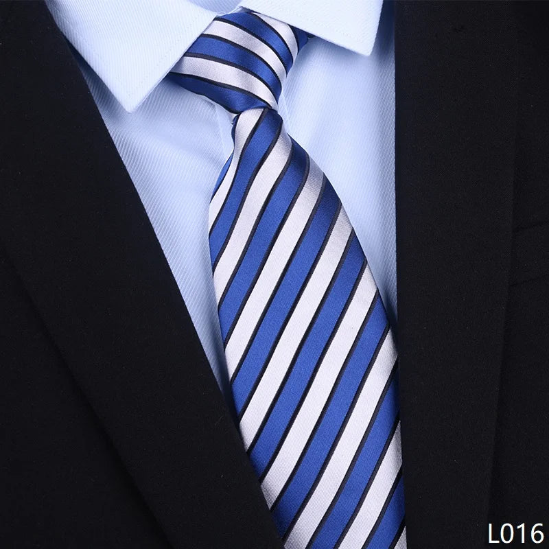 Cà Vạt Lụa Tơ Tằm Nam Cao Cấp Họa Tiết Sọc 8CM