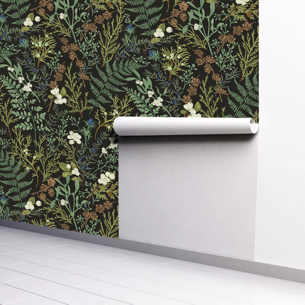 Tropical Rain Forest Peel and Stick Wallpaper White Floral Self Adhesive Removable Leaf Contact Paper For Bedroom Walls Cabinets