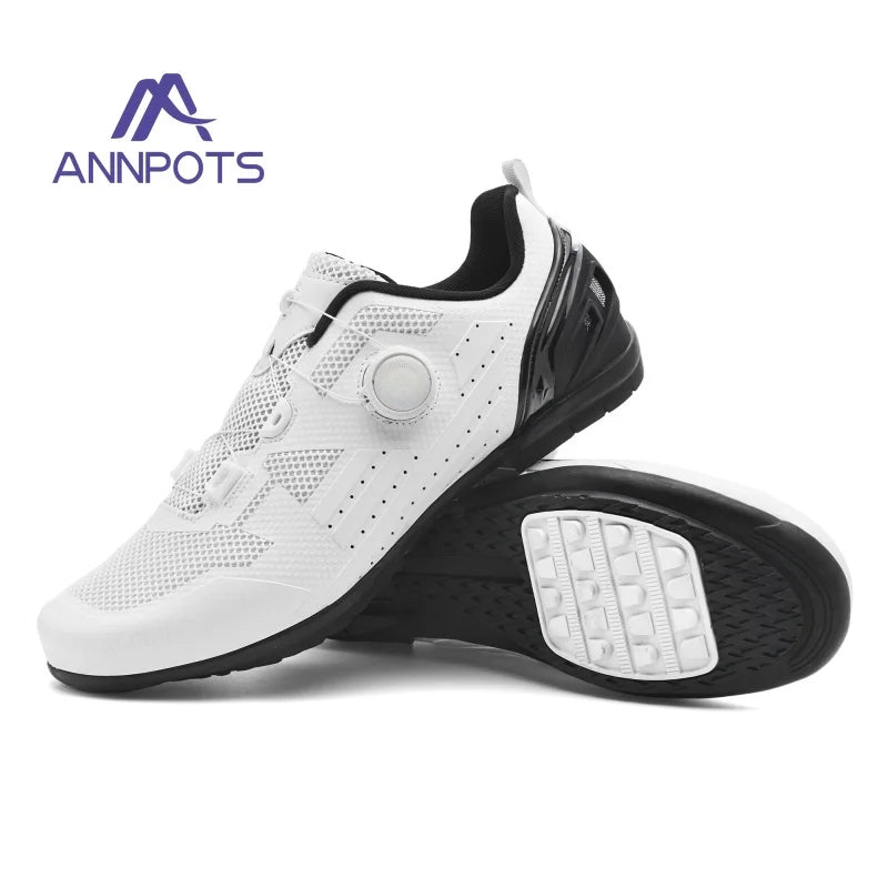 Men's and Women's MTB Racing Cycling Shoes Auto-Lock 2024 White