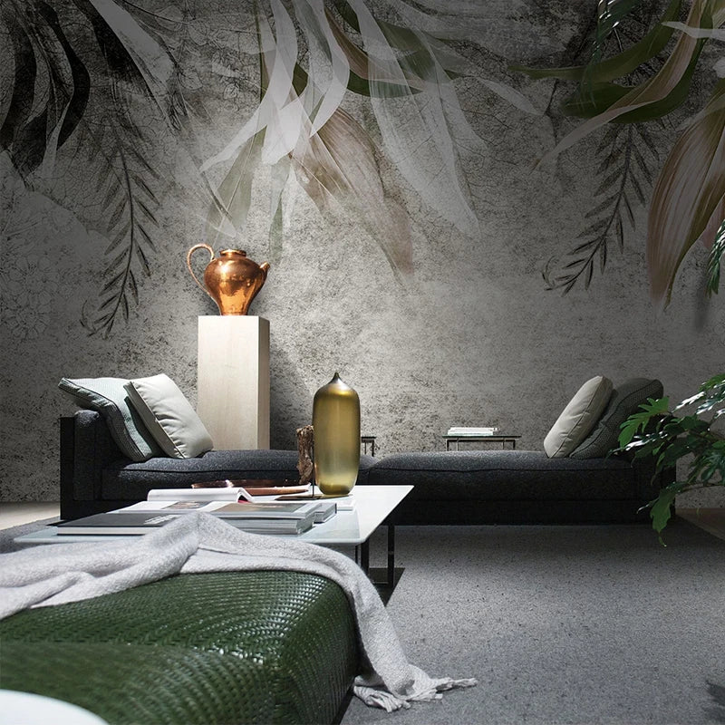 Custom Photo Mural 3D Retro Abstract Art Leaf Decor Wall Painting Bedroom Living Room Background Modern Wallpaper Wall Covering