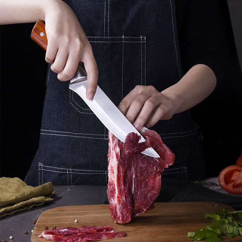 Multi-purpose Stainless Steel Boning Knife for Cutting Meat and Vegetables