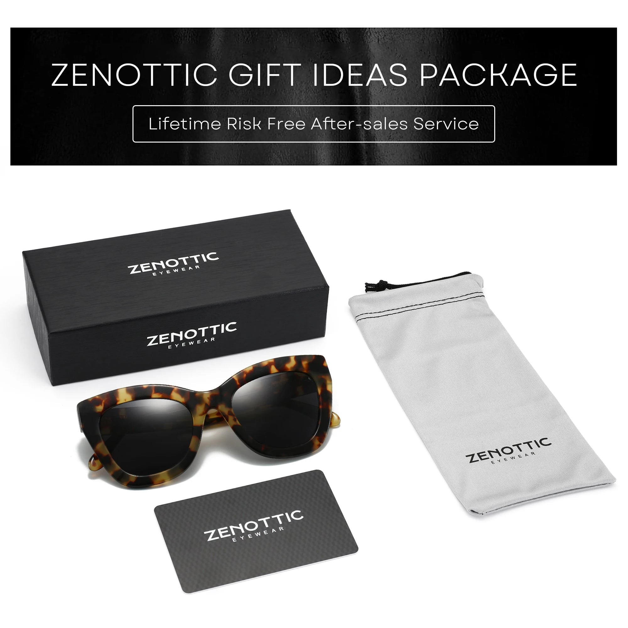 ZENOTTIC Handmade Acetate Polarized Sunglasses Fashion Square Shade UV400 Protection Sun Glasses for Women - Daisan Mart