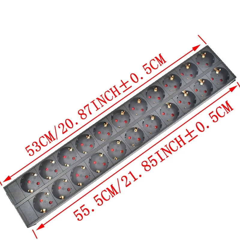 Ổ Cắm PDU Nhôm Tủ Điện 2-10 Ổ Chuẩn Đức Có Công Tắc - Daisan Mart