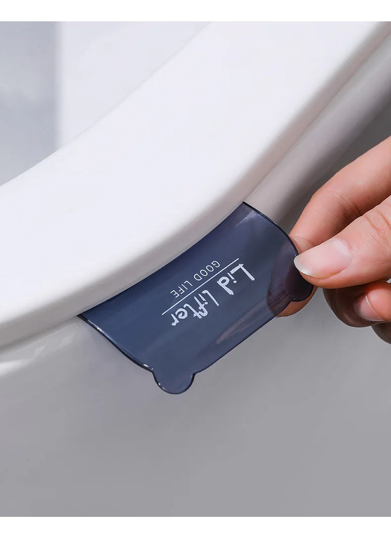 Adhesive Toilet Lid Device Portable Sanitary Closestool Toilet Seat Handle Flapper Holder Household DIY Bathroom Accessories