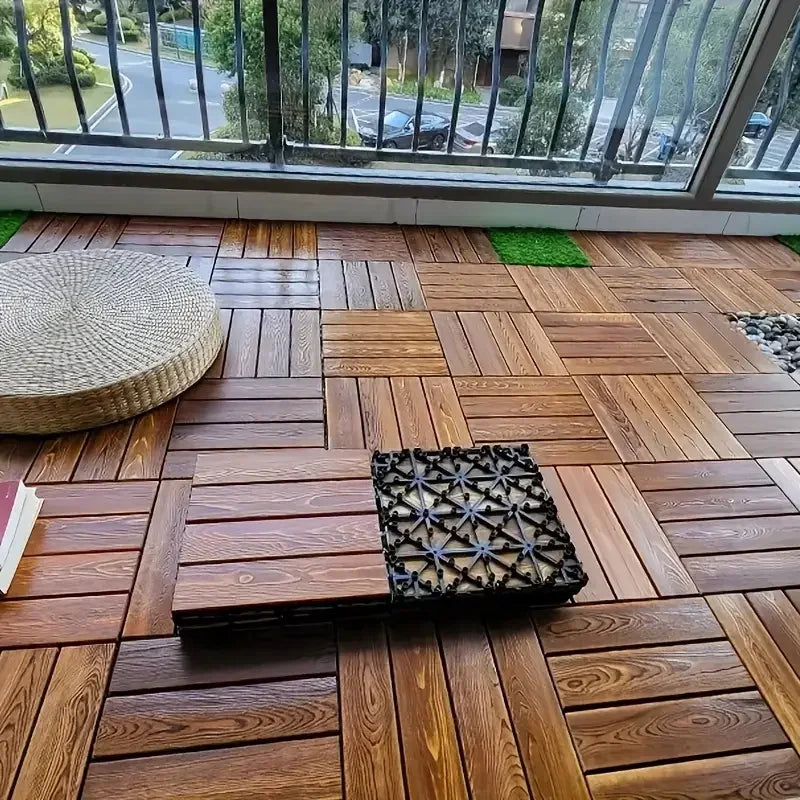 10 Pcs 30*30cm DIY Interlocking Flooring Tiles Waterproof and Anti-slip Floor Tiles Suitable for Outdoor Gardens Terraces