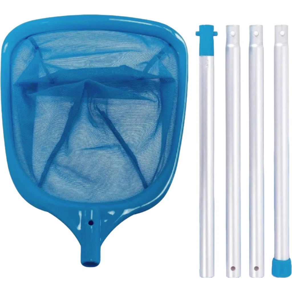 Metal Pole Pool Leaf Skimmer Net - Durable Rake for Fine Debris in Inground/Above Ground Pools, Spas, Hot Tubs