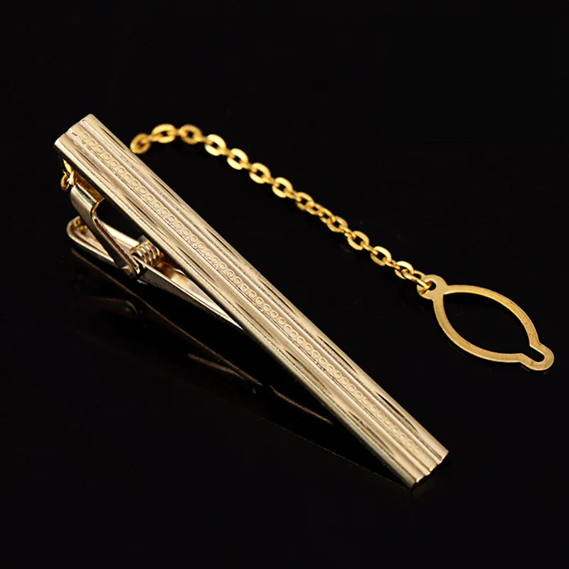 復古鍍金男士領帶夾，優雅派對之選