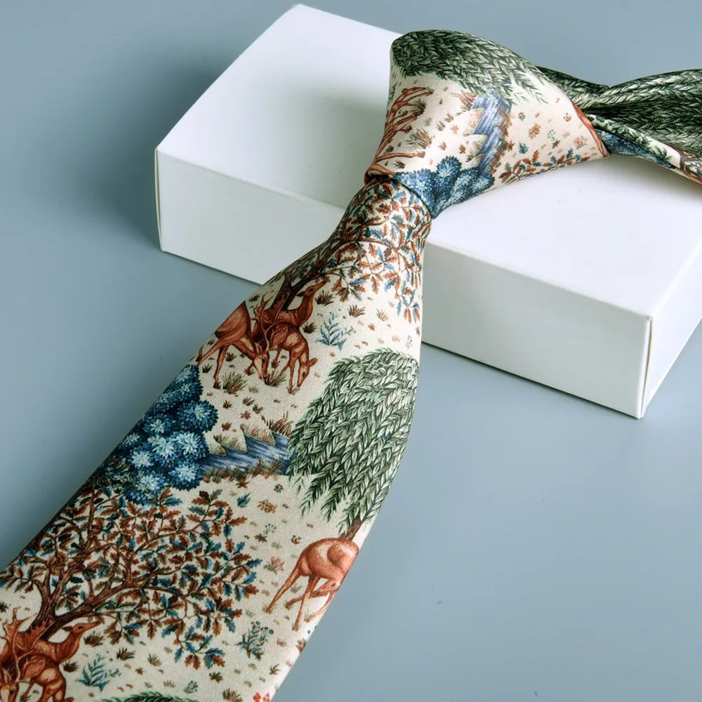 Cà vạt lụa cổ điển hoa 8cm - Quý ông lịch lãm