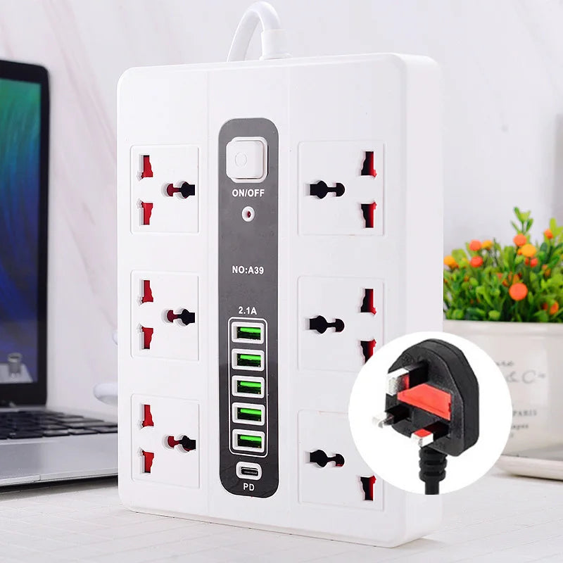 Smart Multi-function Socket Fast Charging USB Long