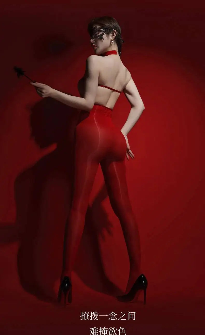 Sexy Backless Glossy Bodysuit 6D Horse Oil ZNZ1