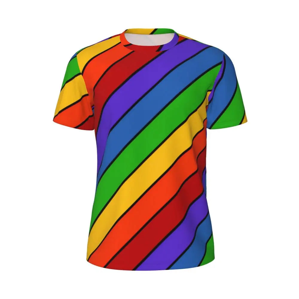 Stylish Mondrian Striped Men's Gym T-Shirt