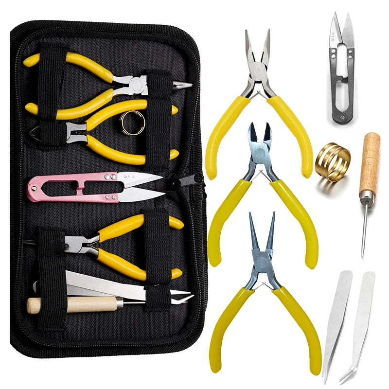 Jewelry Making Tool Set: Pliers, Scissors, Ring Opener, Helping Hand
