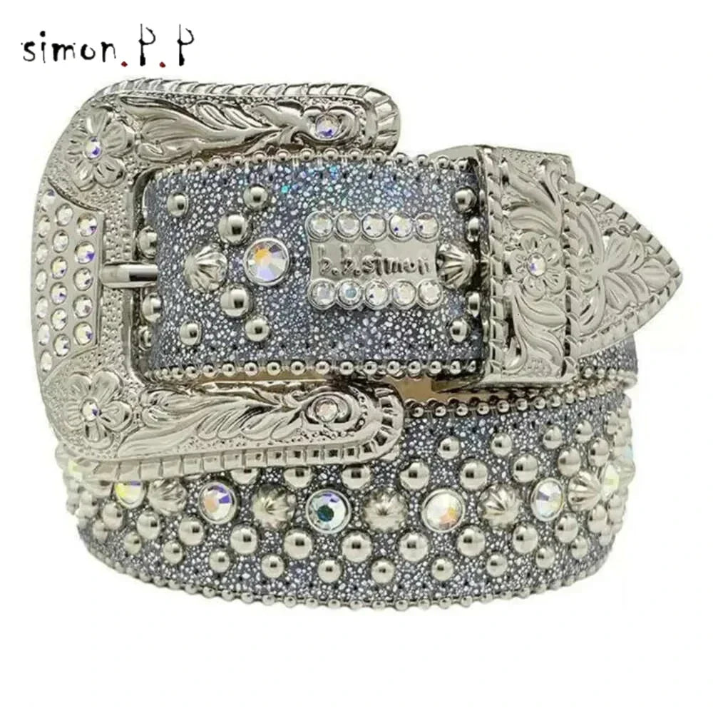 BB Simon belt with luxurious rhinestones for men and women
