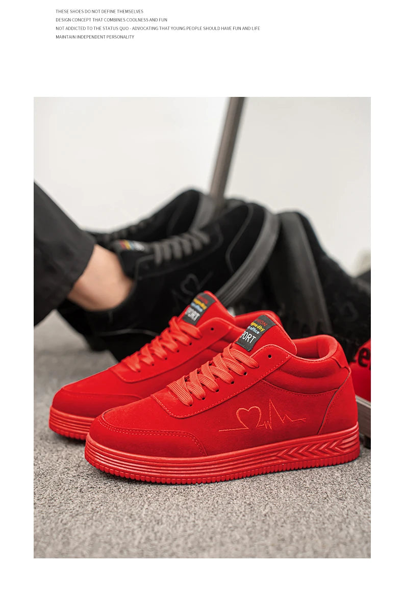 Giày Thêu Tim Đỏ Unisex - Thời Trang Thoáng Khí