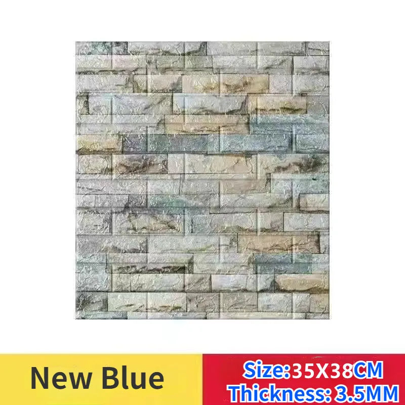 20pcs 35m*38.5cm 3DWall Sticker Solid Color Faux Brick Bedroom Home Decor Waterproof Self Adhesive DIY Living Room Wallpaper
