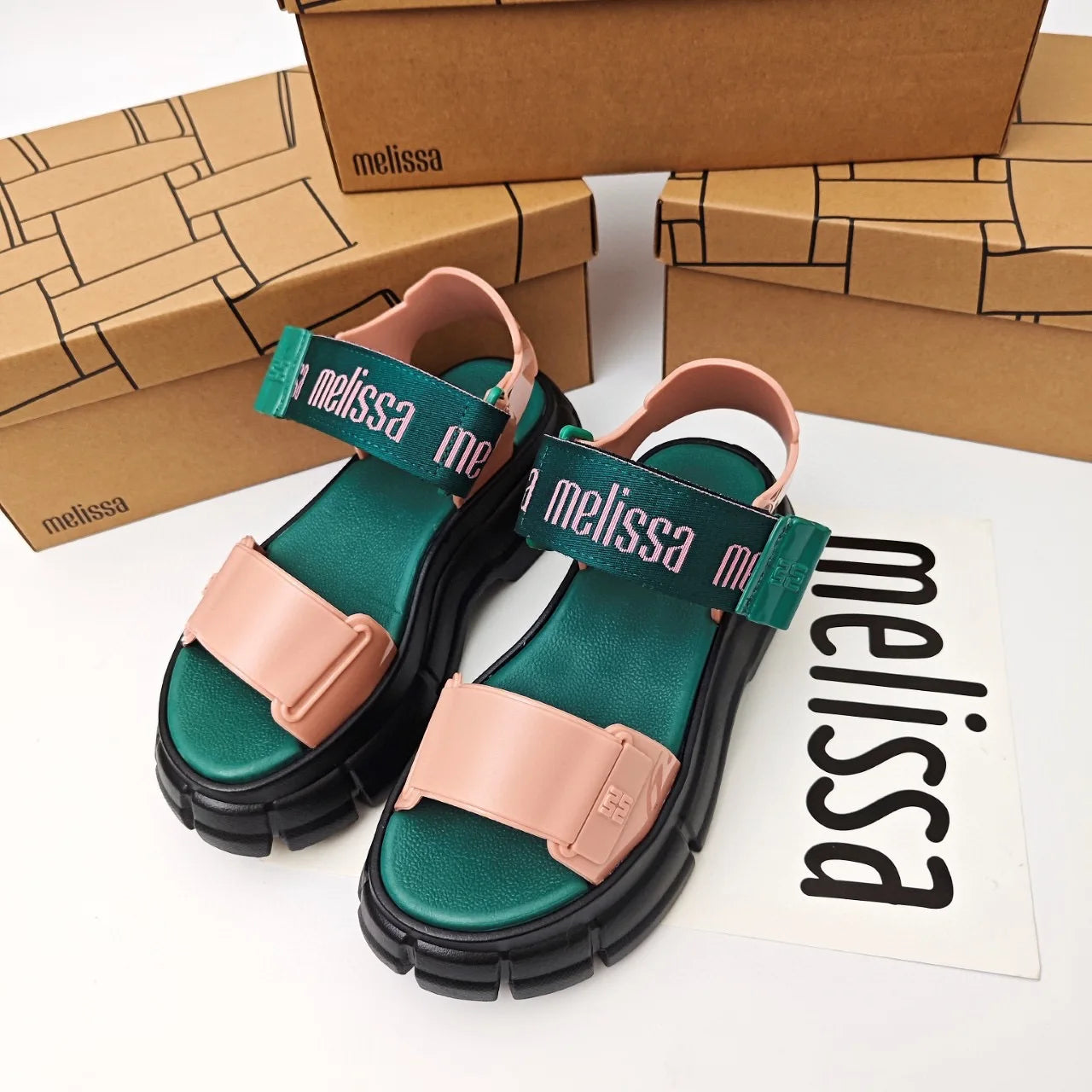 Sandal Nữ Mini Melissa 2025 Sóng Hoa Tim Retro