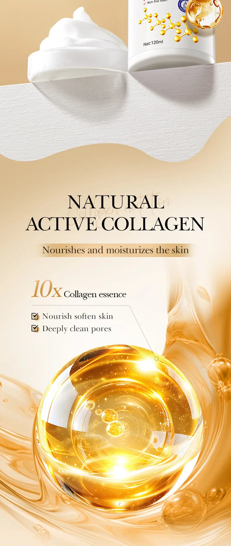 SADOER Collagen Foaming Deep Cleansing Facial Cleanser