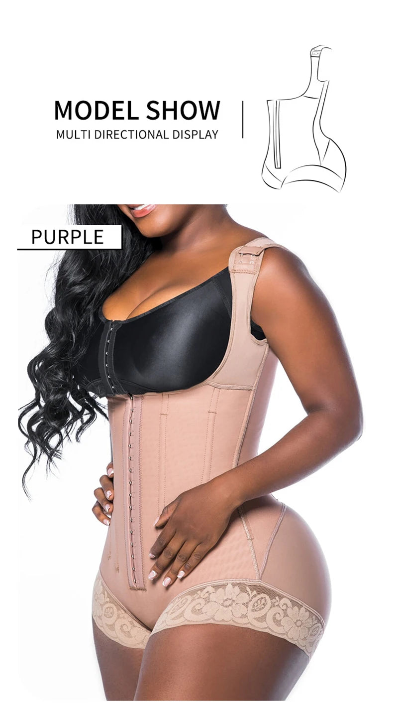 Full Body Shaper High Compression Shapewear 9 Steel Bone Waist Trainer Fajas Colombianas Girdle Corset Bodysuits Underwear Strap