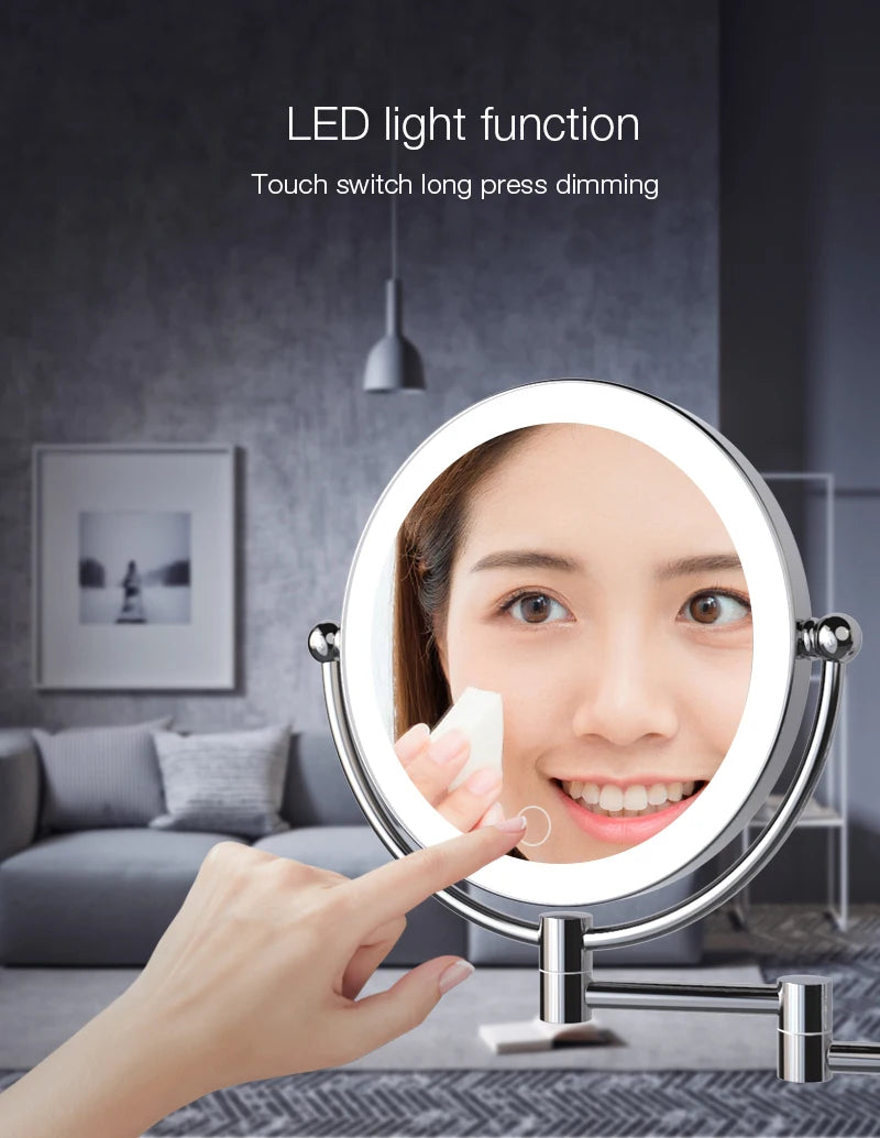 High-end Gold-Plated LED Folding Makeup Mirror