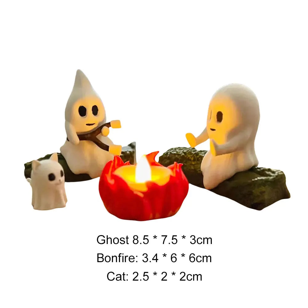 3D LED Ghost Campfire Lamp Cute Halloween Decoration
