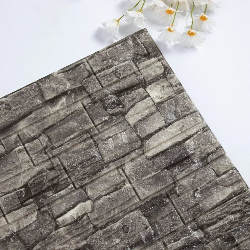 Self-Adhesive Foam Wallpaper Sticker 3D Imitation Brick Wall Sticker for Living Room Bedroom Home Kitchen Bathroom Decoration